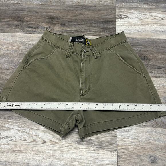 Vintage 90s Y2K Levi's Silver Tab Olive Green Women's 9 High Waist Khaki Shorts‎ - Picture 8 of 10